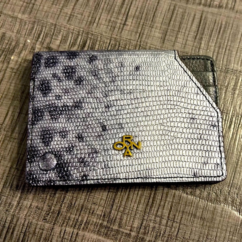 orYANY Gray Leather RFID Protection Card Holder